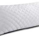 Oubonun Premium Adjustable Loft Quilted Body Pillows - Firm and Fluffy - Quality Plush - Down Alternative - Head Support Pillow - 21"x54" (White-gray Side)