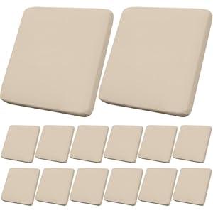 DREAHOTEXTIL 14Pcs Outdoor Cushion Covers, Patio Cushion Covers, Stretch Elastic Slipcovers, Replacement Washable & Reusable Furniture Protector for Patio Couch (Beige, Cover Only)