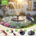 AISITIN Solar Fountain, 2.5W Solar Water Fountain Pump with 6 Nozzles & 4 Tube Supports, 6.7" Solar Powered Fountain for Garden, Pond, Pool, Fish Tank, Aquarium Outdoor
