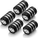 5pcs tire Valve stem caps, Metal auto tire Protective Valve Cap, for Hyundai Elantra Sonata Tucson Santa Fe Genesis Equus Azella All Models Wheel Cap,Car Tyre PartsXD-Black