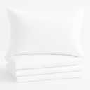 Comfort Beddings Queen Pillowcases Set of 4  100% Organic Cotton, 600 Thread Count Sateen, Soft & Comfy Pillow Covers with Envelope Closure, White, Queen Size 20 x 30 Inches