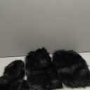 5 Pieces Faux Fur Headband Arm Cuffs Leg Warmers Ear Furry Warmers for Cold Weather Furry Costumes (Black)