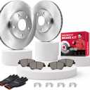 HUSCH Brake Kit Ceramic Brake Pads and Brake Rotors Fit for Nissan