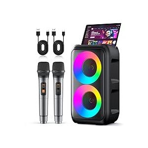 Adult Karaoke, (New 2026) Portable Bluetooth Speaker Karaoke for Adults with 2 Wireless Microphones, PA System for Adults and Children with Lights, Adult Professional