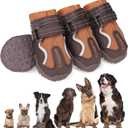 EXPAWLORER 4PCS Anti-Slip Dog Shoes - Waterproof Dog Booties & Paw Protectors with Reflective Straps for Outdoor Cold/Hot Pavement, Indoor Hardwood Floors, Winter Boots for Small Medium Large Dogs (Size 3: 2.36"x2.05" (L*W) (Pack of 4))