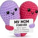 Mom Gifts from Daughter Son,Birthday Valentines for Mom Mama Mother in Law Bonus Step,Funny Handmade Crochet Heart Small Gift for Moms,Cute My Mother Forever Never Apart Desk Decor