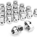 Dynofit M141.5 OEM Lug Nuts Fit Do-dge Bui-ck Cadi-llac Chry-sler 20 Sliver Nuts Hex 22mm(7/8')' Height 1.5'' Conical Cone Bulge Seat (M14X1.5, Silver)