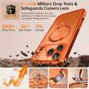 Offical Cosmic Orange for iPhone 17 Pro Max Case with 360 Spin Stand [DIY Glitter Cardstock] [Fit for MagSafe] 16FT Mil-Protection Polished for iPhone 17 Pro Max Case with Stand 6.9'', Cosmic Orange