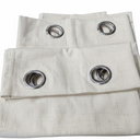 Textured White Beige Curtains 52"W x 54"L 