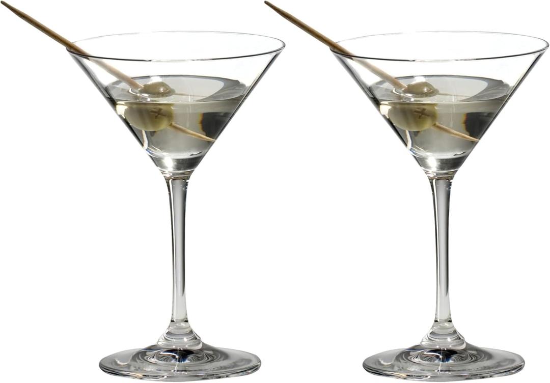 Riedel Vinum Martini Glasses - Crystal Glass, Dishwasher Safe, 2-Piece Set - Essential Home Bar Glassware 6416/77