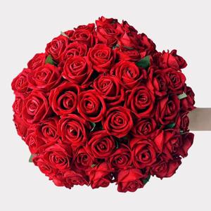 24pcs Artificial Red Rose Flower Bouquet, Falsa Flor 20 inch Artificial Flowers Long Stem,Fake Roses with Thorns for Home Wedding Decoration Party