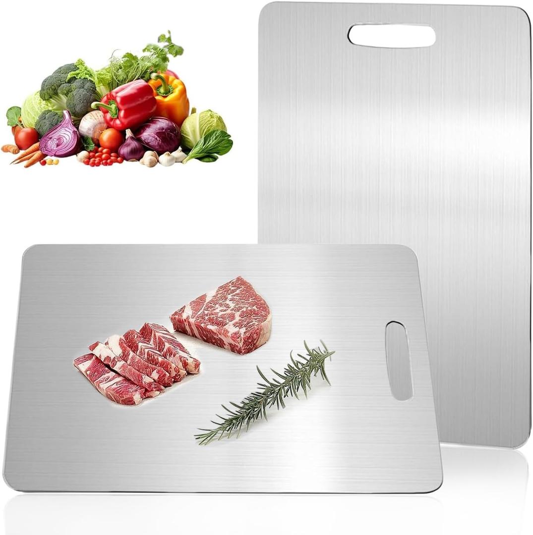 Katuchef Titanium Cutting Board,2026 New 100% Pure Titanium Cutting Boards for Kitchen,Titan Cut Pro Non toxic Doubld-Side Durable Chopping Boards, Easy to Clean and Store(1PC-M:13.38 * 9.05)