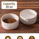 UBEE Ceramic Dog Bowl, Dog Food Bowl Dish, Pet Food Water Dish Feeding for Small and Meidum Dogs and Large Cat, White, Paw + Bone Pattern, 6.1 in-Medium