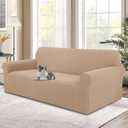 Stretch Couch Cover Washable Sofa Slipcover Furniture Protector with Non Skid Foam and Elastic Bottom for Kids, Dog(XL Large/Camel)