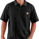 Carhartt Mens Loose Fit Midweight Short-Sleeve Pocket Polo (3X-Large, Black)