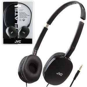 JVC Flats On-Ear Wired Headphones - Flat Foldable Design - 30mm Driver for Powerful Sound - Soft Ear-Pads for Comfort Steel Headband - Lightweight & Portable - PC/Laptop/Gaming - 3.5mm Slim Plug