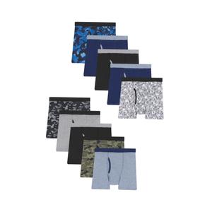 Hanes Boys' Underwear, Boxer Briefs for Boys and Toddlers, Soft Cotton, 10 Packs, M
