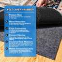 Non-Slip Rug Pads 1/4 Thick, 8x10Ft Waterproof Rugs Non Skid Rug Pad for All Floors and Finishes Durable Hardwood Floor Protective Felt Keeps Rugs in Place, Safe and Secure