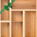 Bamboo Drawer Organizer 5 Pcs for Kitchen Multi-purpose Storage Dividers for Kitchen, Office, Jewelry, Cosmetics, Wooden Drawer Dividers for Drawer Organizer Desk Organizer Gift for Women Gifts Idea