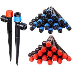 Maotong 24 Pack New Easy-Connect Drip Emitters Sprays for 1/4" Drip Irrigation Tubing (16 Pcs Quick-Connect Emitters Vortex+16 Pcs Quick-Connect Emitters Stream)
