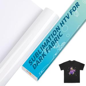 HTVRONT Sublimation HTV for Dark/Light Fabric - Matte Sublimation Vinyl 12" X 10FT for T-Shirts - Work Together with Sublimation PaperSublimation InkHeat Press