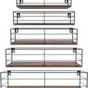 CRUGLA Floating Wall Shelves Set of 5, Wall Mounted Bathroom Shelves, Hanging Storage Shelf for Bathroom, Kitchen, Bedroom, Living Room (Brown)