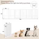 SNUOWU Full Metal Freestanding Dog Gate with Door, 32''Height Foldable Pet Dog Fence for Indoor & Outdoor, 6 Panels Extra Wide Free Standing TallDog Gates for Doorways,House,Stairs,Porch,Deck,Yard