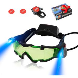 Kids Night Vision Goggles with Spy Frisbee Toys, 2 PCS Spy Lens/Glasses Toys with Flip-Out Lights Green Lens, Adjustable Spy Gear Night Mission Goggles Kit for Kids 6 7 8 9 10 11 12 Boy Gifts Kids Night Vision Goggles with Spy Frisbee Toys, 2 PCS Spy Lens/Glasses Toys with Flip-Out Lights Green Lens, Adjustable Spy Gear Night Mission Goggles Kit for Kids 6 7 8 9 10 11 12 Boy Gifts