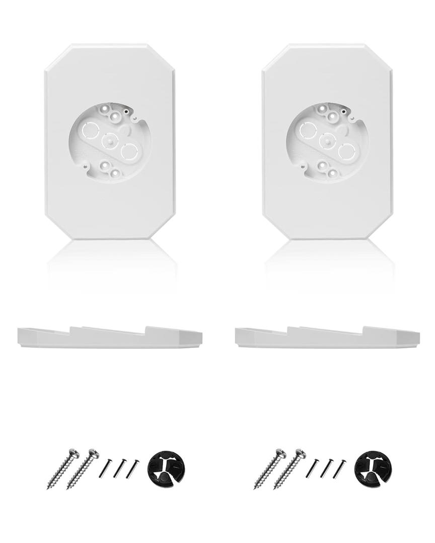 Siding Light Mounting Block, 8141DBL Vinyl Siding Mounting Block with Built-in Electrical Box, Outdoor Mounting Plate kit for 1/2 inch Double, White, 2 Pack