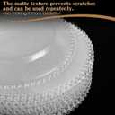 Hoolerry 12 Pack Clear Charger Plates Bulk 13 Inch Plastic Round Beaded Dinner Chargers Acrylic Frosted Grain Decorative Service Plates for Wedding Party Event, Home and Kitchen Tabletop (Transparent)