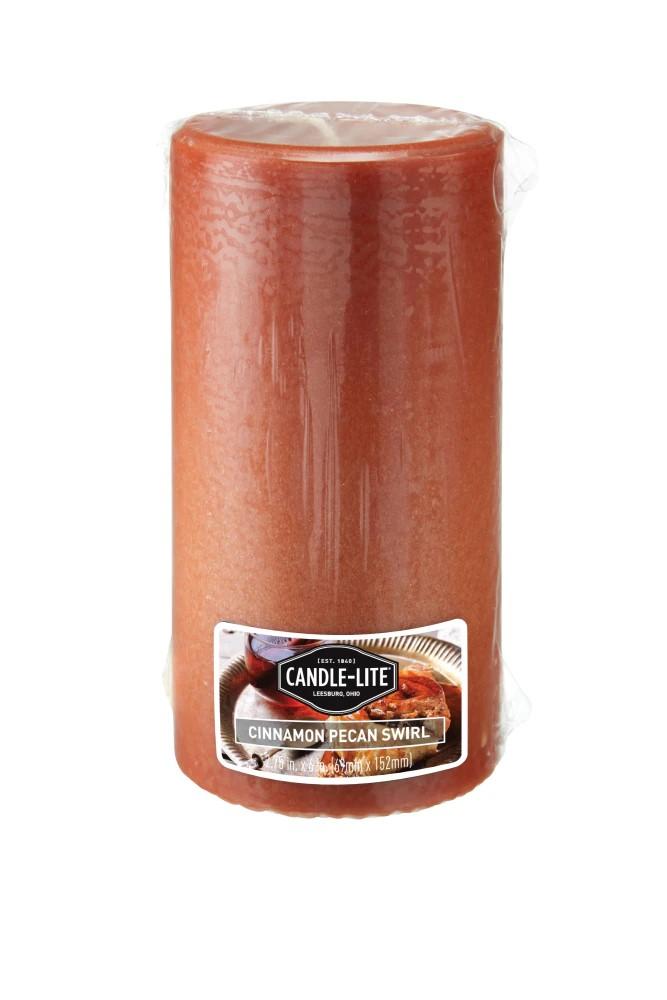 Candle-Lite Cinnamon Swirl Pillar Candle, Set Of 2