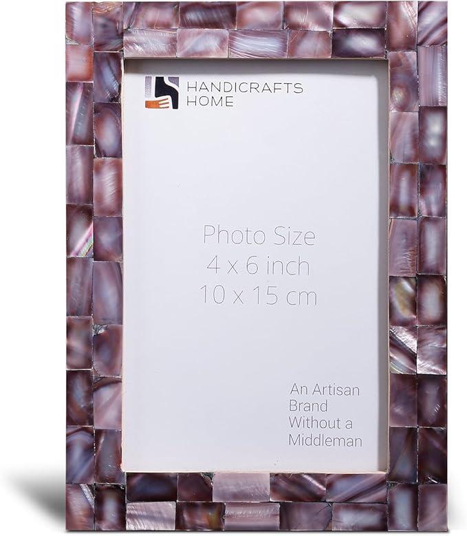 Handicrafts Home 5x7 Picture Frame Mother of Pearl Collection, Handcrafted Photo Frame, Small Picture Frame for Living Room, Wall Decor, Office Desk Decor, Vintage Picture Frames, Gift for her, Thanksgiving gift for friends & Family