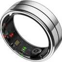 Smart Ring with Exclusive APPno subscription fee & Bluetooth 5.1, Magnetic Charging 18mAh Battery, 24/7 Fitness & Health Monitor (Heart Rate, Blood Oxygen, Sleep Tracking) (Silver, 13#)