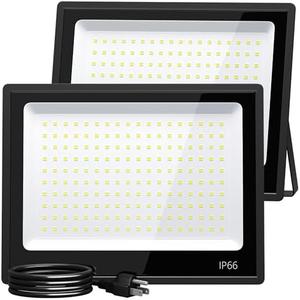 XXBSAZ 2 Pack 150W LED Flood Lights Outdoor, 18,000LM Plug-in Hardwire Work Light IP66 Waterproof - 6500K Daylight Bright for Yard, Garage, Stadium: Amazon.com: Tools & Home Improvement