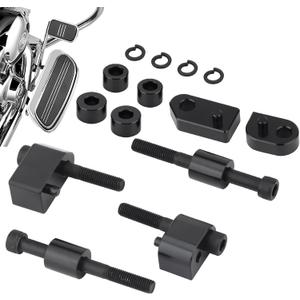 1 inch & 1.5 inch Driver Floorboard Extensions Floorboard Spacer Extenders Kit Fit for Harley Touring Street Glide Road Glide Electra Glide Road King 2009-2023 FL Trikes 2009-2013 (Black)