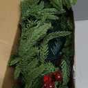 YoleShy 6FT Real Touch Norfolk Pine Garland Christmas Garland with Red Berry Battery Operated Prelit Garland Christmas Decorations for Mantle Fireplace Xmas Home Decor