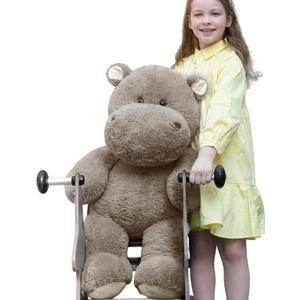 Giant Humongous Hippo Stuffed Animals 36", Oversized Toy Plush Gift for Kid, Gray
