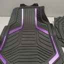 PIC AUTO Heavy Duty Rubber Floor Mats, Purple Aluminum Film Car Mats Set, Front and Rear Car Mats with Anti-Slip Backing, All Weather Protection, Trim-to-Fit for Automotive SUV, Sedan, Van
