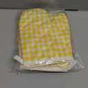 2Pcs Oven Mitts for Play Kitchen, Anti- Scald Gloves Microwave Oven Gloves Kitchen Mitts for Safe Baking Cooking (Yellow Checkered)