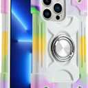 MARKILL Compatible with iPhone 13 Pro Case 6.1 Inch with Built-in 360Rotating Ring Stand, Military Grade Drop Protection Full Body Heavy Duty Case 3 in 1 Protective Cover