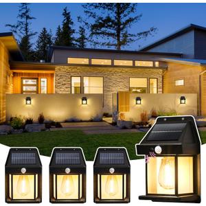 SOLPEX 2 Pack Solar Motion Lights Outdoor Waterproof, Solar Porch Lights Outdoor for Door, Shed, Patio, Garage, Yard Outside Decorative, Motion Sensor with 3 Lighting Modes