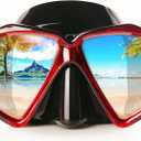 Snorkel Diving Mask Panoramic HD Swim Mask, Anti-Fog Scuba Diving Goggles,Tempered Glass Dive Mask Adult Youth Swim Goggles with Nose Cover for Diving, Snorkeling, Swimming