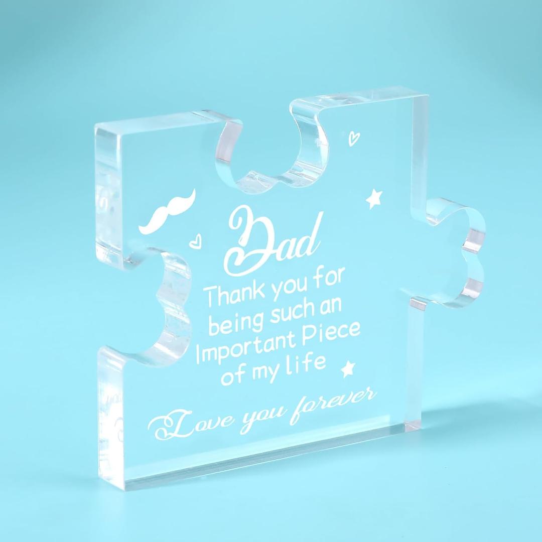 Gifts-for Dad, Best Dad-Gifts-from Kids-Daughter-Son, Engraved Acrylic Block, Decoration for Home, Office, Father's Day, Birthday Gift for Dad - i Love You Daddy(F79)