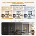 BLNAN LED Flush Mount Ceiling Light Fixture with Remote Control, 15.4 Inch 3000K-6500K Dimmable Round Low Profile Ceiling Lamp for Living Room Bedroom Kitchen, 15.4inch 36w