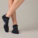 CS CELERSPORT Men's Ankle Running Socks with Cushion Low Cut Athletic Tab Socks for Men Women 6 Pack (Medium, Black + Grey)