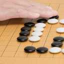 Yellow Mountain Imports Beechwood Veneer (0.4-Inch) Etched Beginner's Reversible 9x9/13x13 Go Game Set Board with Double Convex Melamine Stones - Classic Strategy Board Game (Baduk/Weiqi)