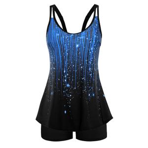 Arolina Tankini Swimsuits for Women Tummy Control Two Piece Bathing Suits Flowy Swim Tops with Boy Shorts, XL