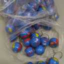 1" Globe Keychains Earth Globe Key Chains Mini Backpack Hook for Travelers
