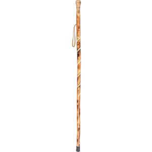 Big Ball Head Twisted Style Wooden Walking Stick for Hiking with Compass (Nature Color, 48 Inches, One Piece)