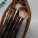 MAANGE 7 PCS Foundation Makeup Brush Set With Bag, Make up Brushes, Eyeshadow Concealer Brush, Double-ended Foundation Contour Powder Blush, Professional Face brush Set Tools For Liquid,Cream(Apricot)